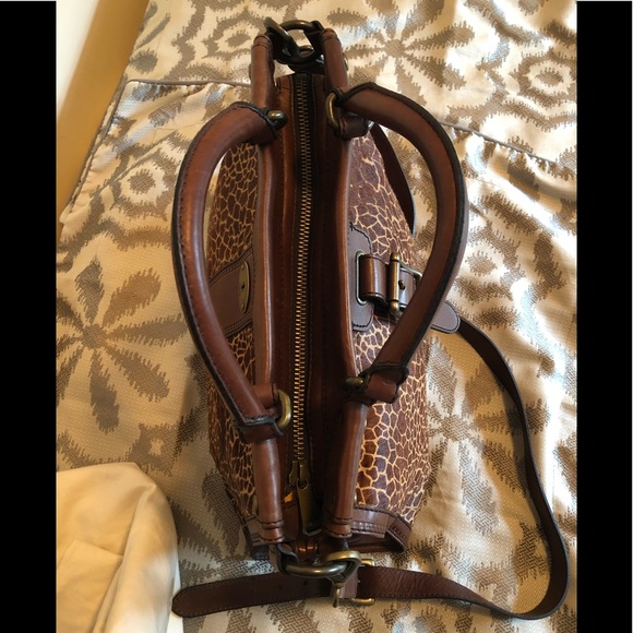 FOSSIL VINTAGE REVIVAL SATCHEL GIRAFFE PRINT π - Picture 9 of 16